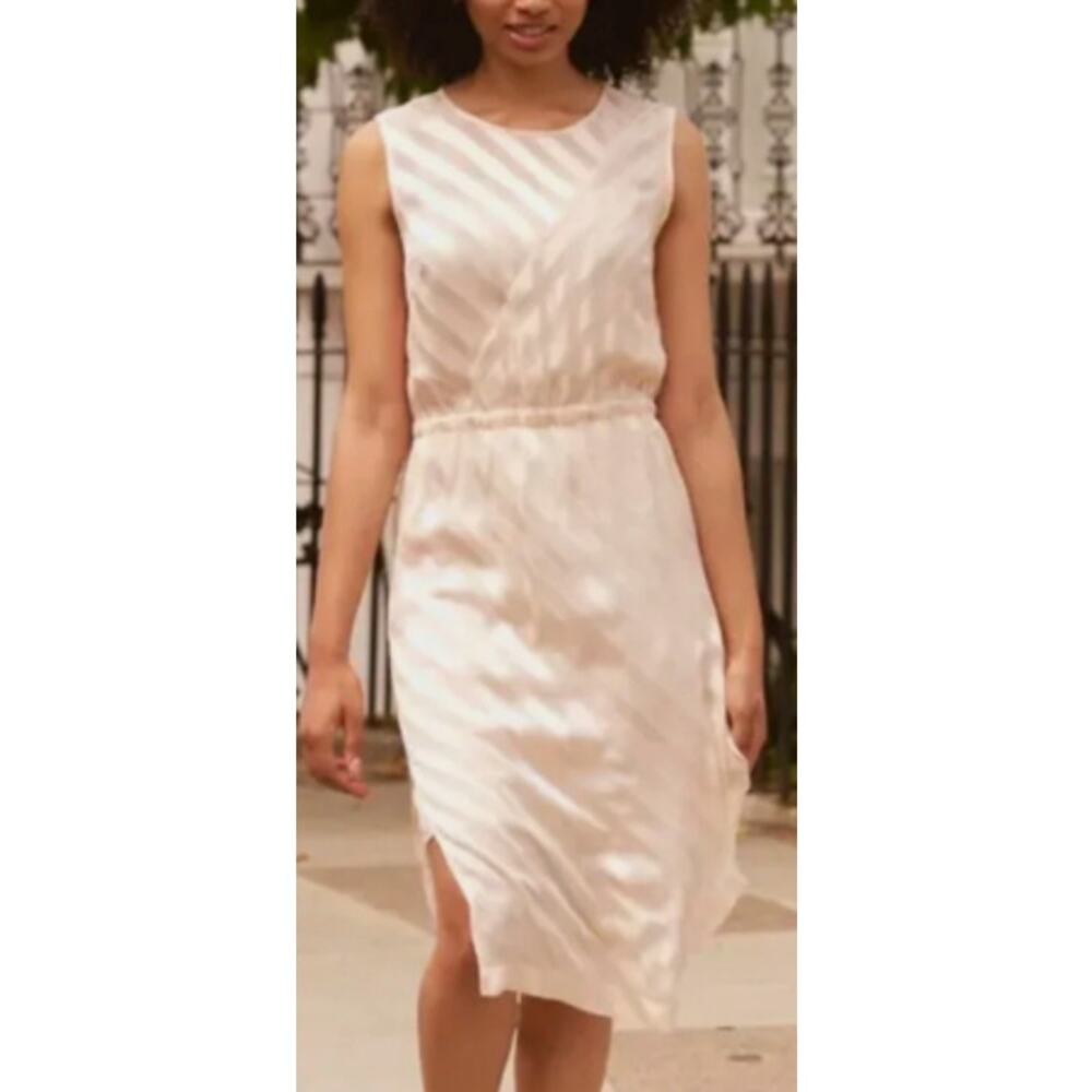 Sandro Paris Sheered Stripe Dress in Ivory Sz. 2 (US 6)
